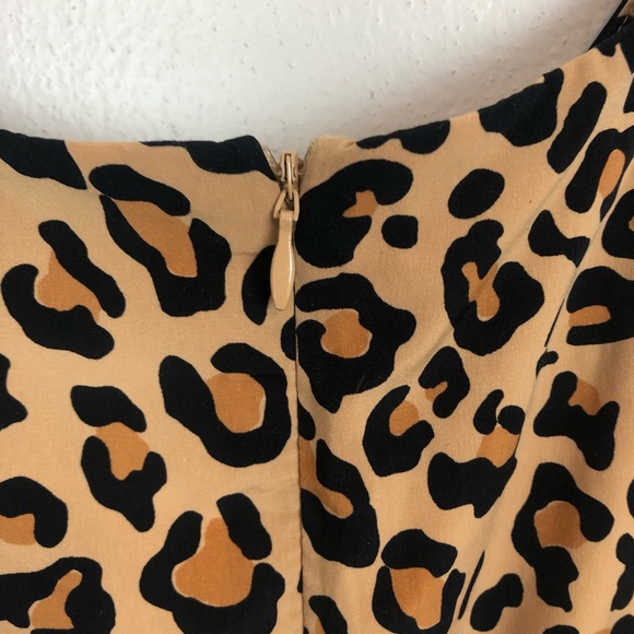 Gap animal leopard print sleeveless skater style fit and flare dress - Picture 6 of 7